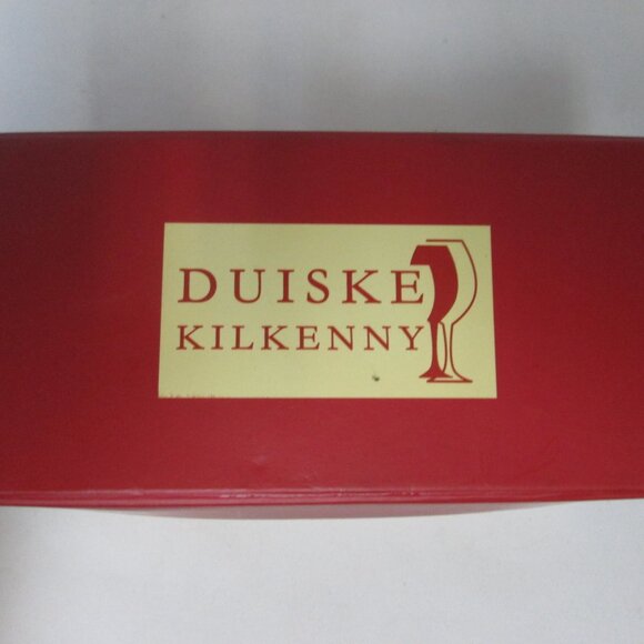 Duiske Kilkenny Irish hand cut glass red swirl votive candle holders Set 2 NEW - Picture 13 of 13